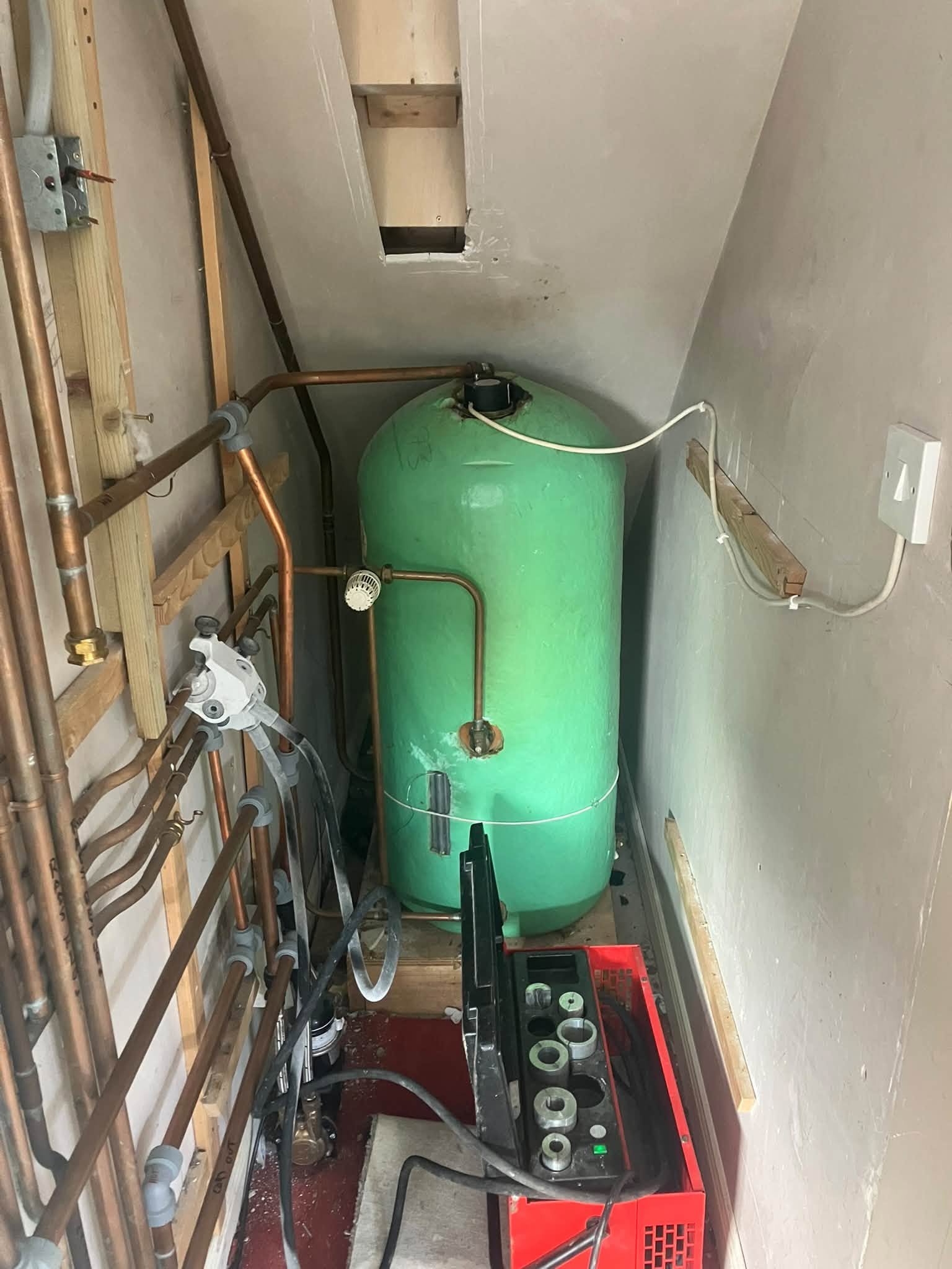 Hot Water Cylinder and Copper Pipework in Newmills - BMK job photo 2